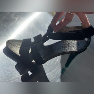 NEW ⭐️ Pedro Garcia Raw Black Suede and Leather Sole Heels Women’s Size 39